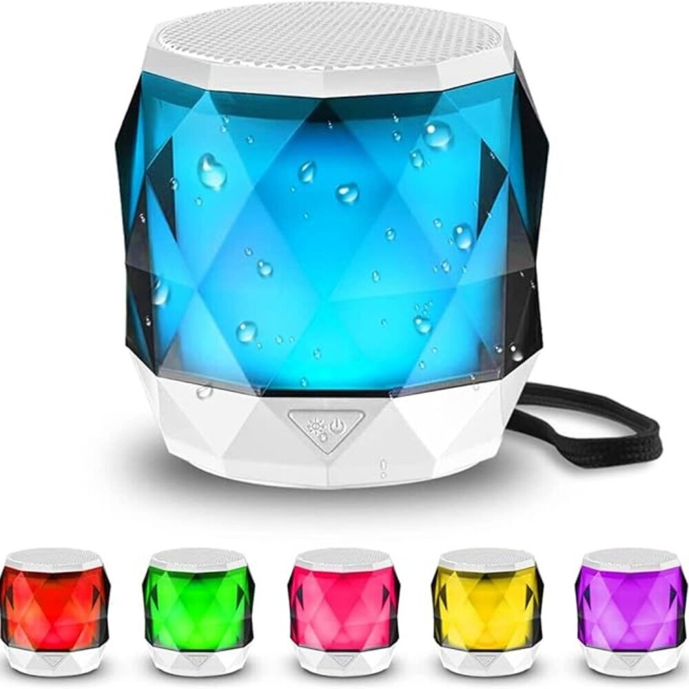 Portable Bluetooth Speaker with Lights 5 Watts.7 Color LED Auto-Changing,TWS,
